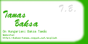 tamas baksa business card