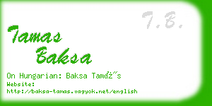 tamas baksa business card